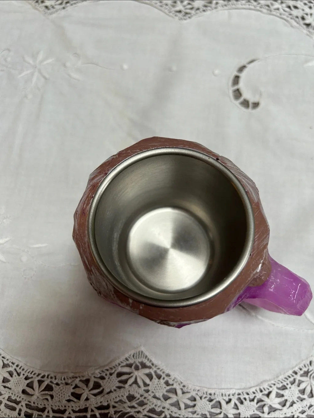 Purple Agate-Style Resin Mug with Stainless Insert